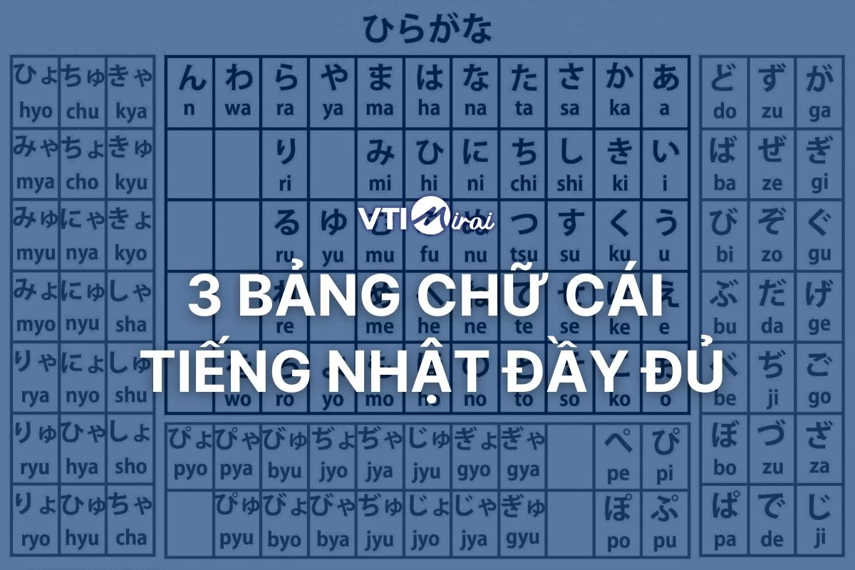 3 bảng chữ cái tiếng Nhật đầy đủ: Hướng dẫn cách học nhanh, nhớ lâu